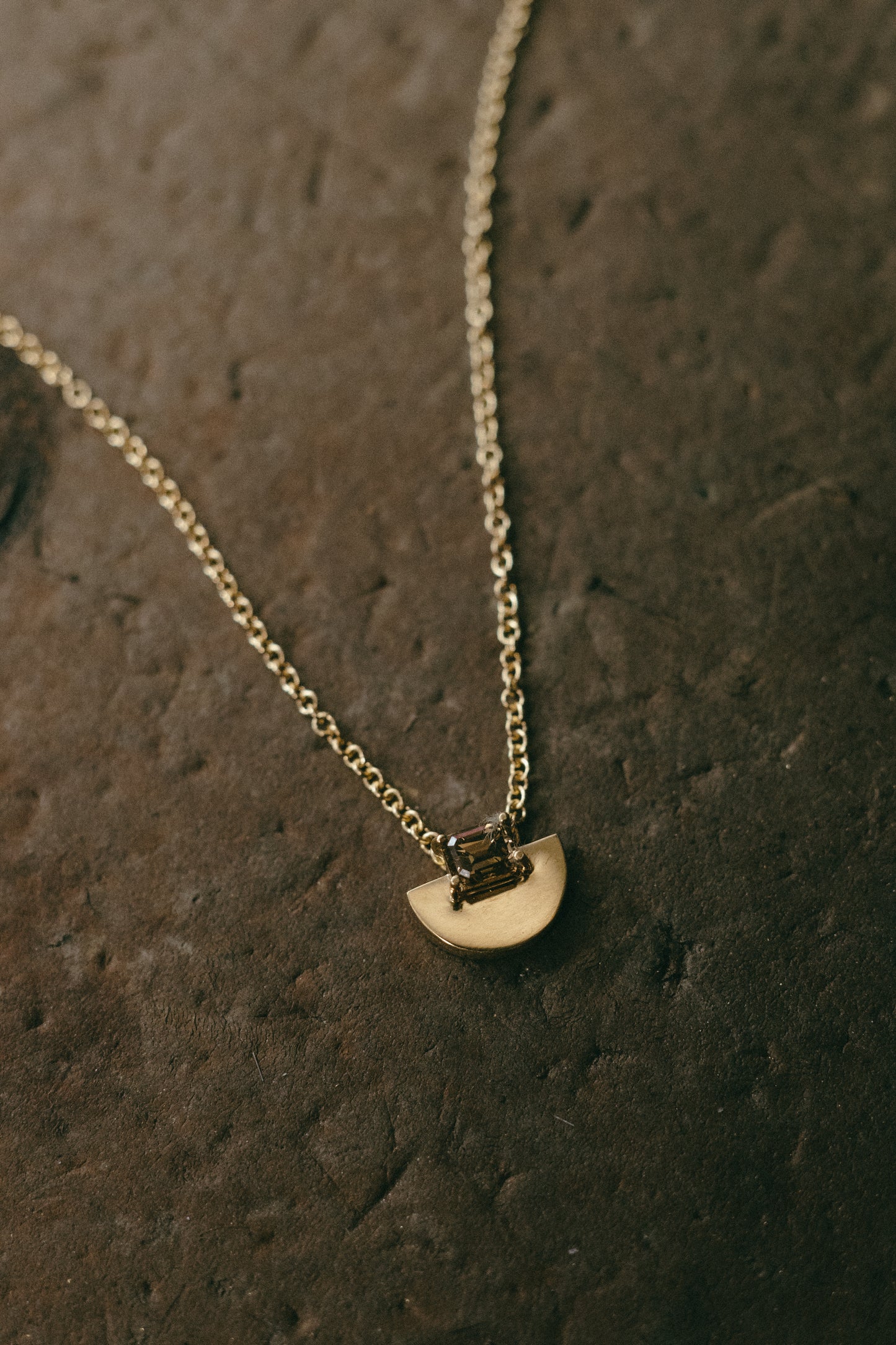 Chapter I — Horizon Necklace With Brown Baguette Diamond