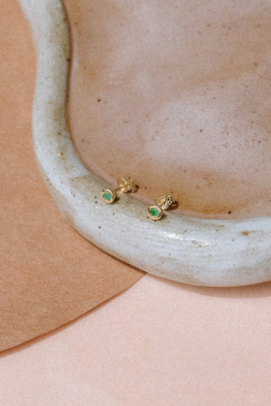 Emerald Grain Studs