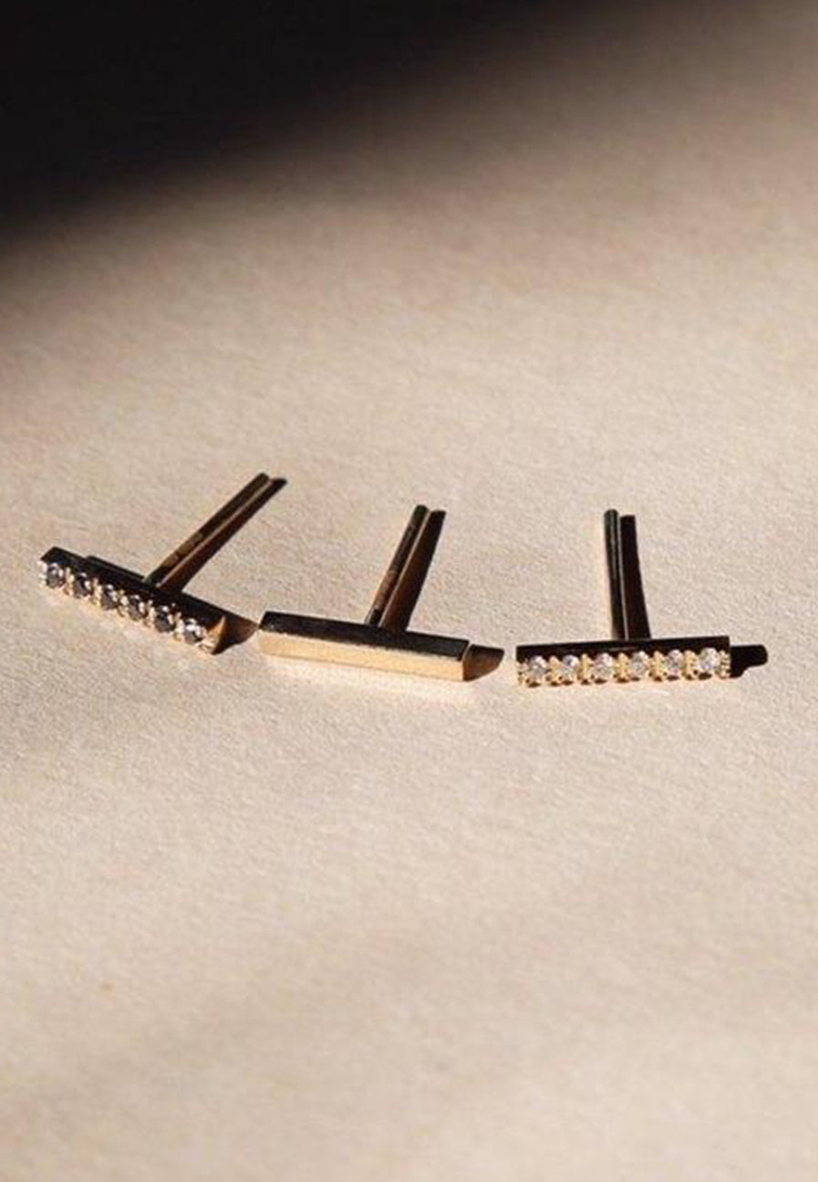 Mix and Match Gold Delicate Everyday Studs - Adriana Chede Jewellery
