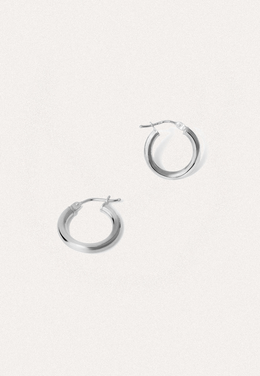 9ct Whoop White Gold Creole Hoops - Adriana Chede Fine Jewellery London