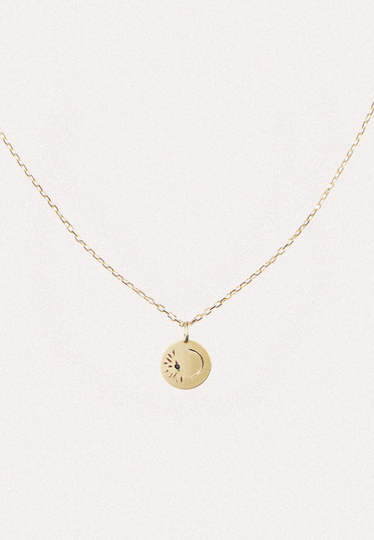 Under the Moonlight Necklace with Black Diamond - Adriana Chede Jewellery