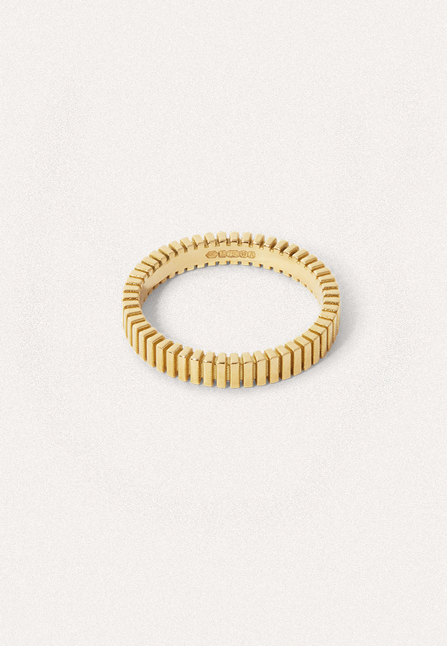 Structure Ribbed Gold Band