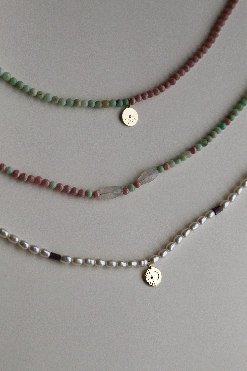 Delicia Beaded Necklace with Follow The Sun Charm