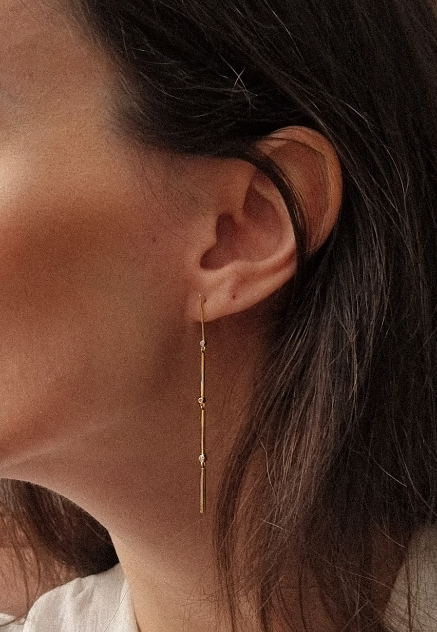 Voyage Dangling Earrings with Diamonds - Adriana Chede Jewellery London