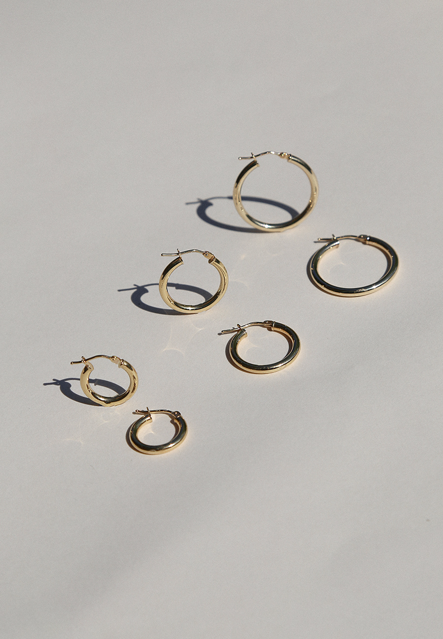 Hollow 9ct Gold Creole Hoops - Adriana Chede Fine Jewellery London