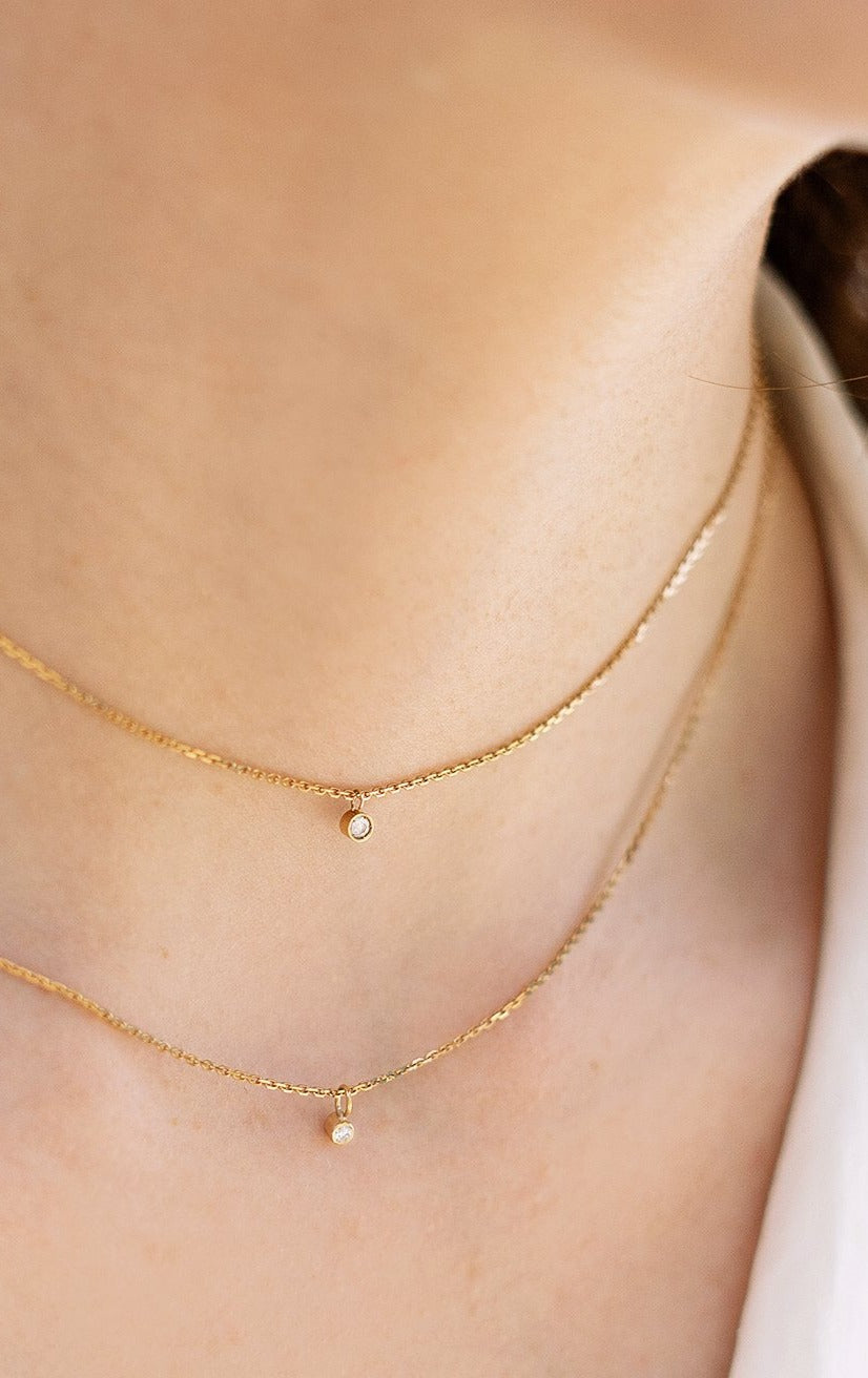 Éclair 18ct Gold Chain Necklace with Diamond - Adriana Chede Jewellery