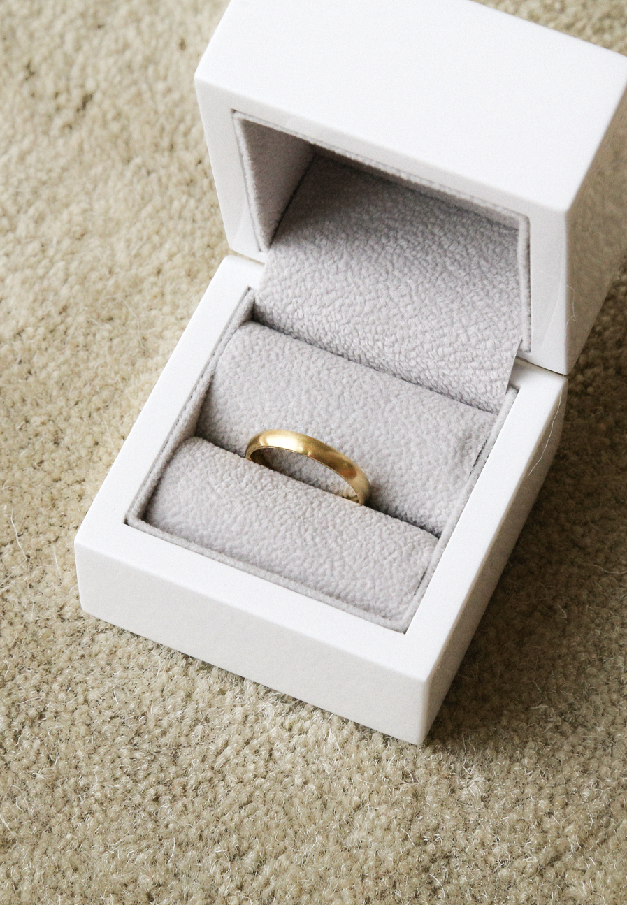 3mm D-Shape Wedding Band for Men - Recycled Gold by Adriana Chede Jewellery
