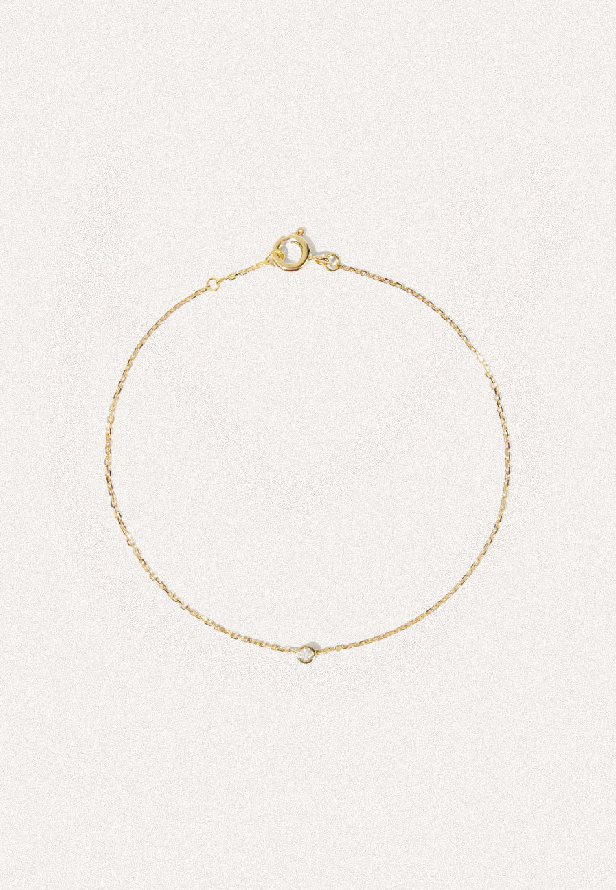 Éclair 18ct Gold Chain Bracelet with Diamond - Adriana Chede Jewellery