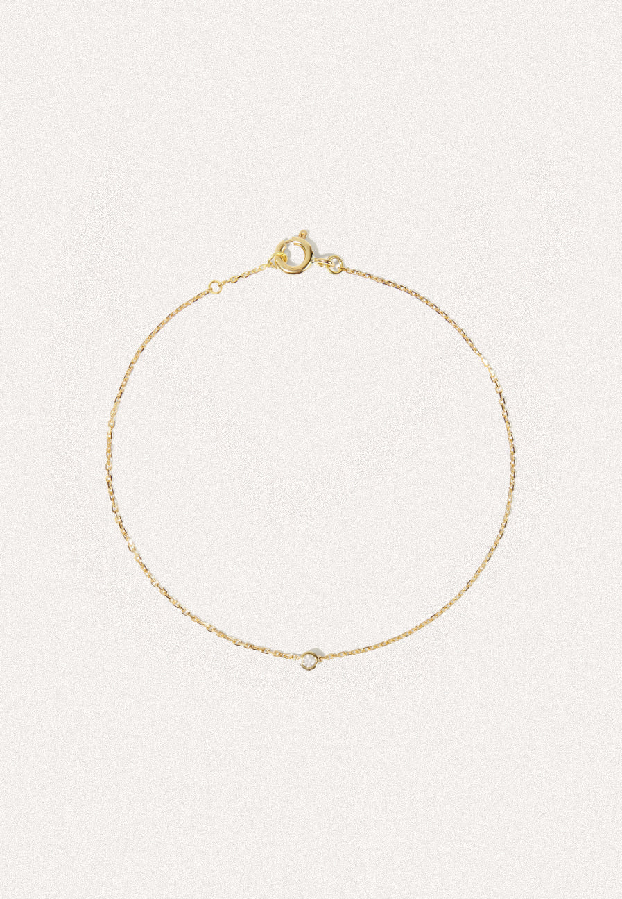 Éclair 18ct Gold Chain Bracelet with Diamond - Adriana Chede Jewellery