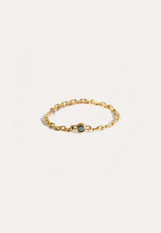 Black Diamond Chain Ring - Adriana Chede Jewellery