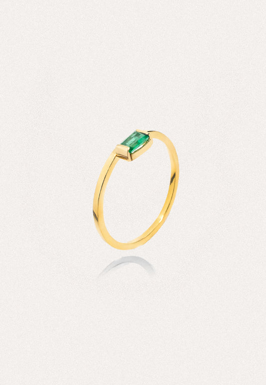 Emerald Brazilian Gemstones Ring Solid Gold London - Adriana Chede Jewellery
