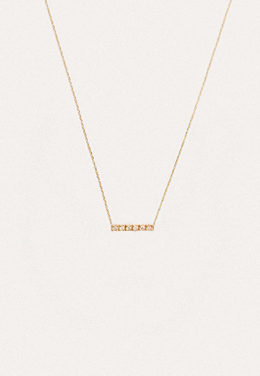 Flo Diamond Bar Necklace 18ct Gold - Adriana Chede Jewellery