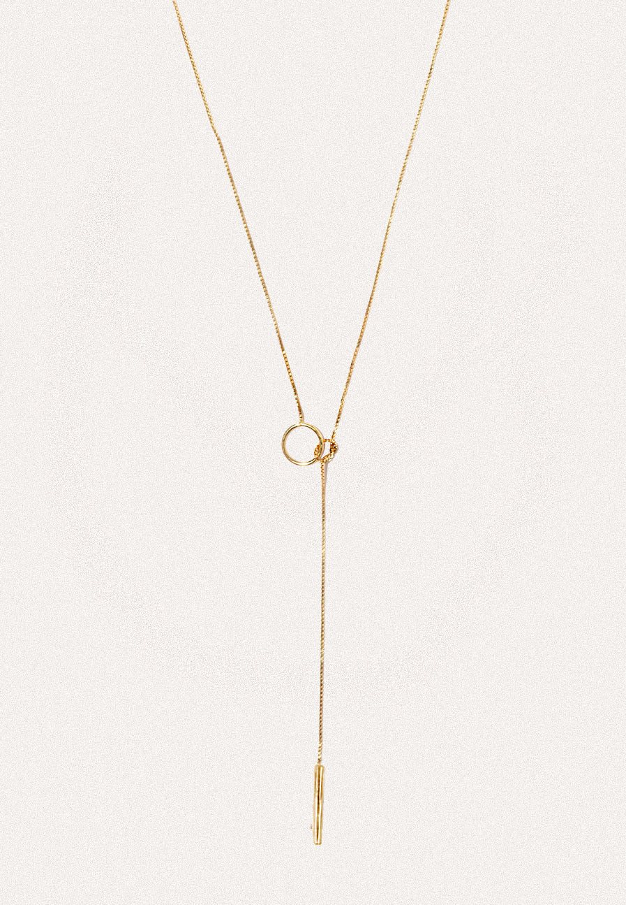 Hug Lariat 18ct Gold Necklace - Adriana Chede Jewellery London