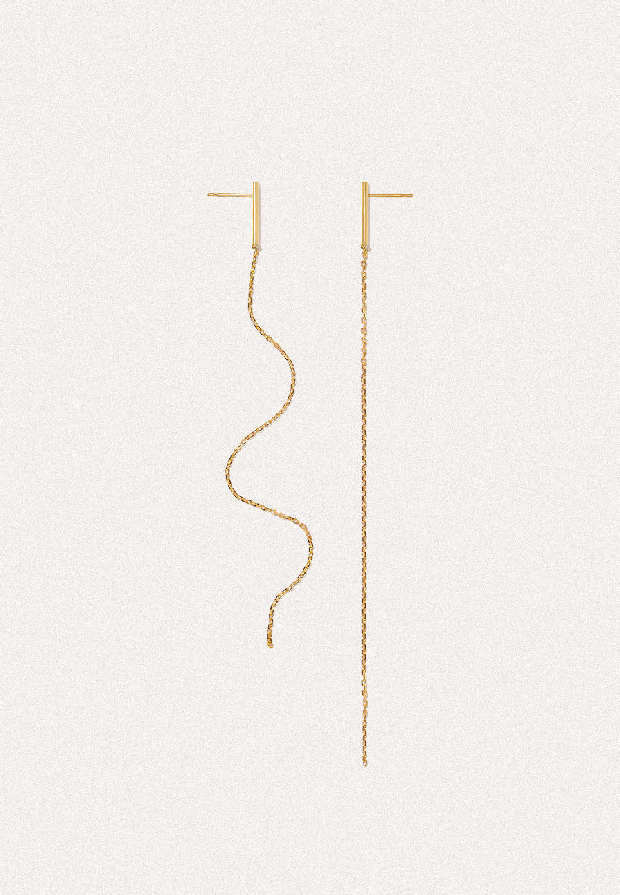 La-Madeleine Earrings Chain 18ct Gold Adriana Chede Jewellery