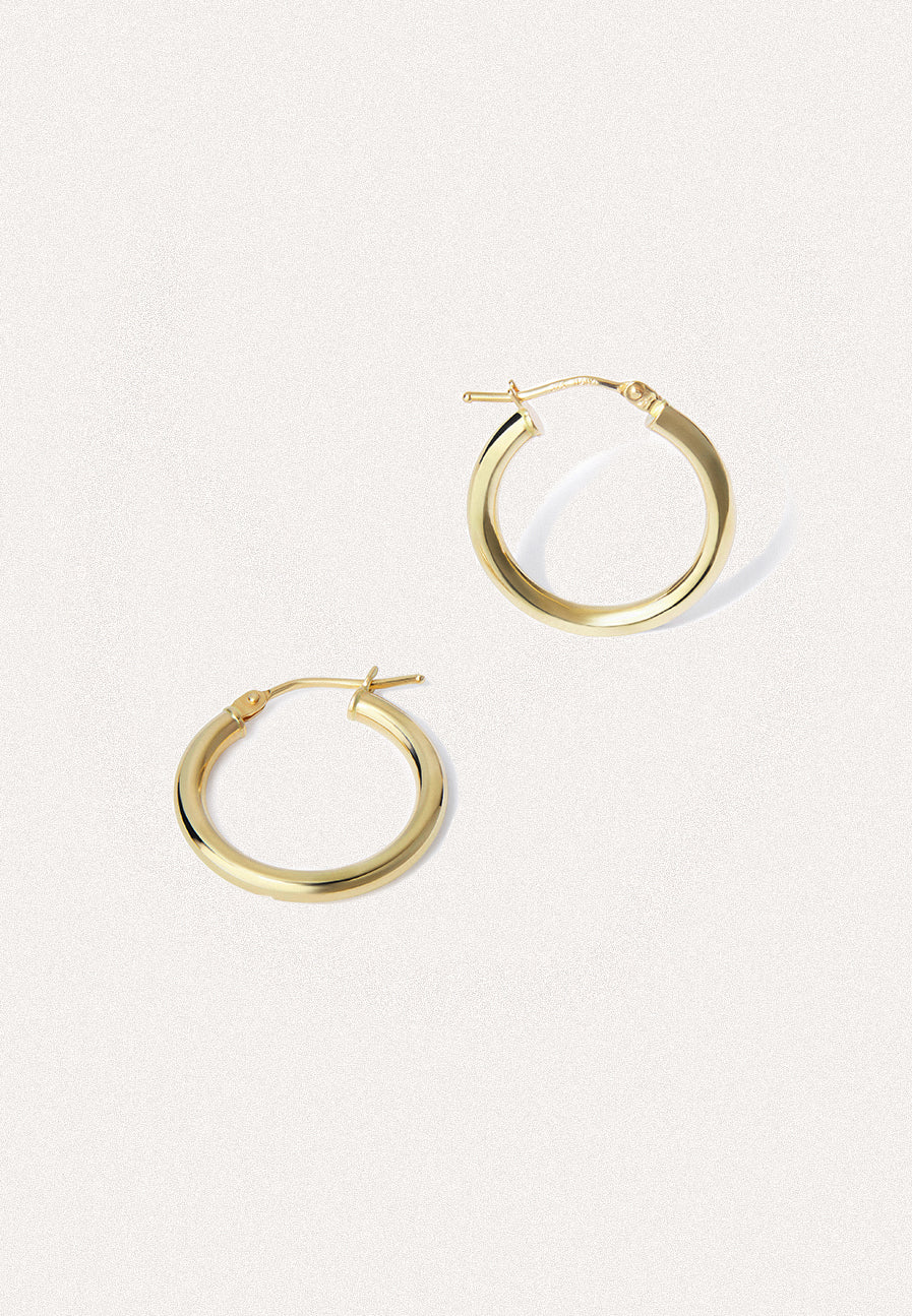 Hollow Creoles solid Gold - Adriana Chede Jewellery London