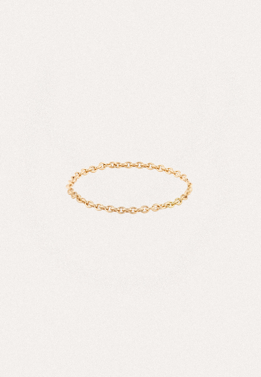 MINI CHAIN RING IN SOLID GOLD - Adriana Chede Jewellery
