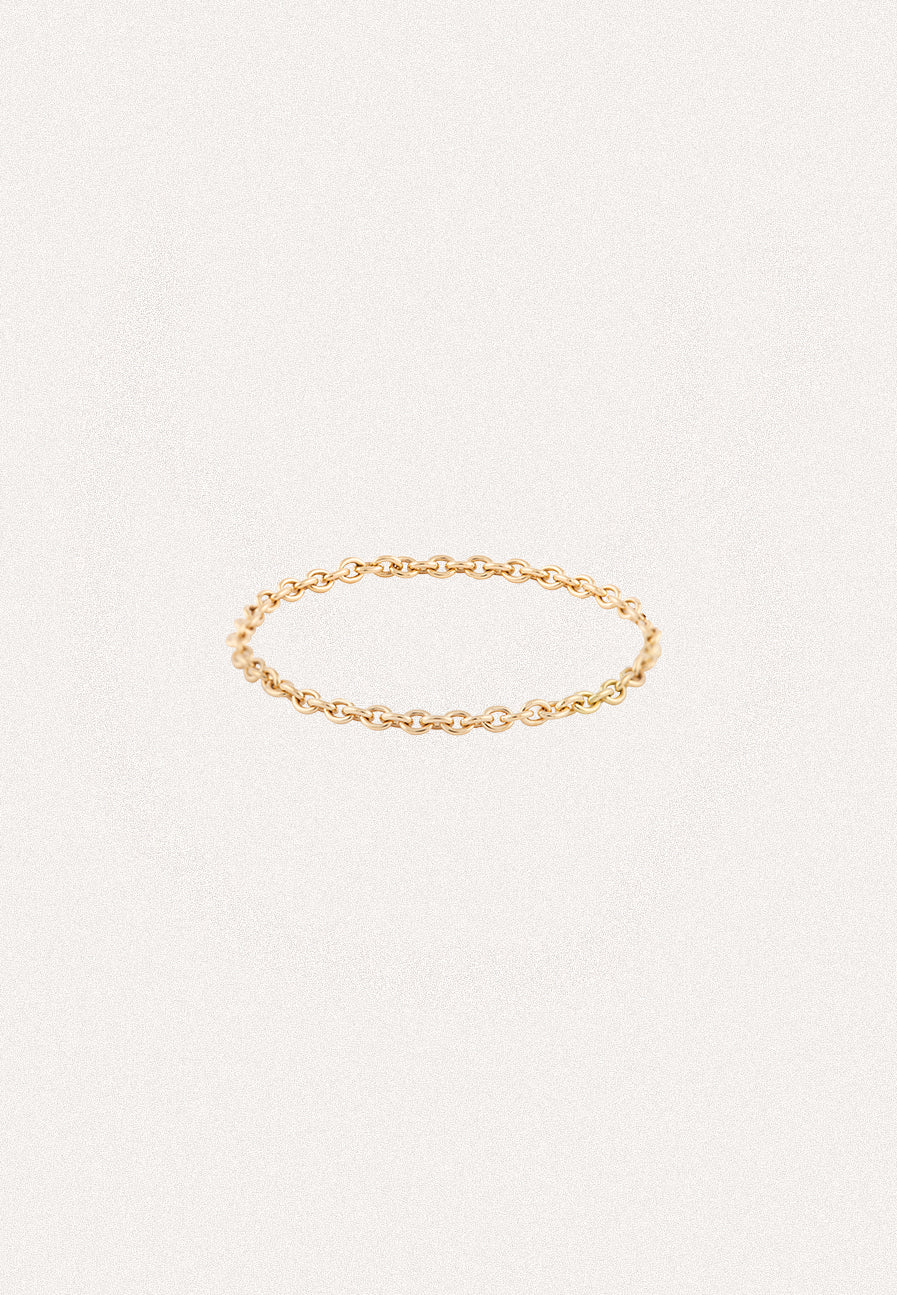 MINI CHAIN RING IN SOLID GOLD - Adriana Chede Jewellery