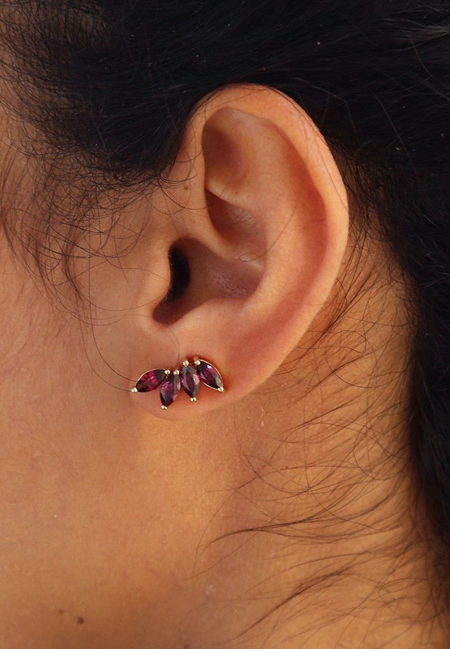Unique Rubellite Earcuff made from recycled 18ct Gold by Adriana Chede Jewellery
