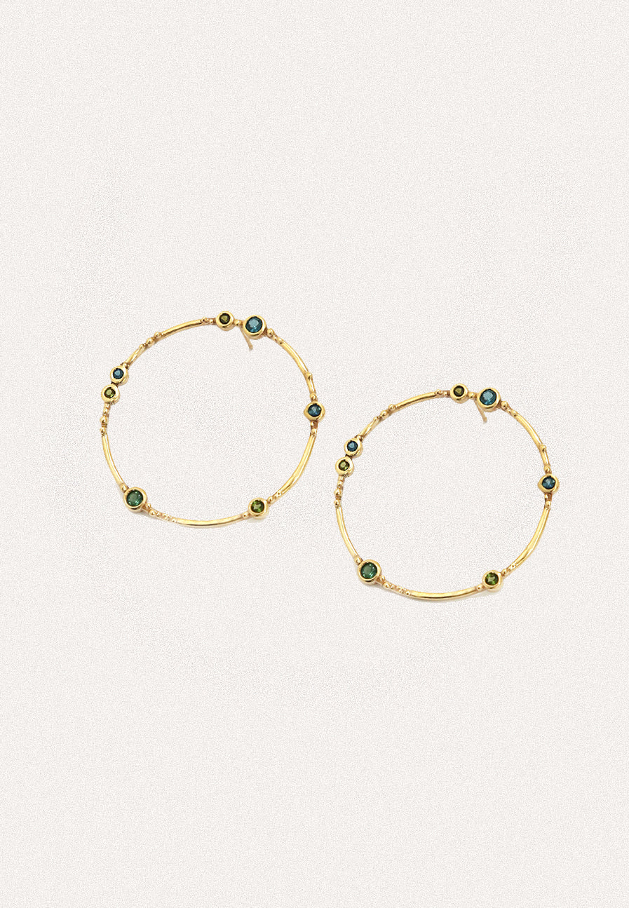 Reef Hoops with Tourmalines - Adriana Chede Jewellery