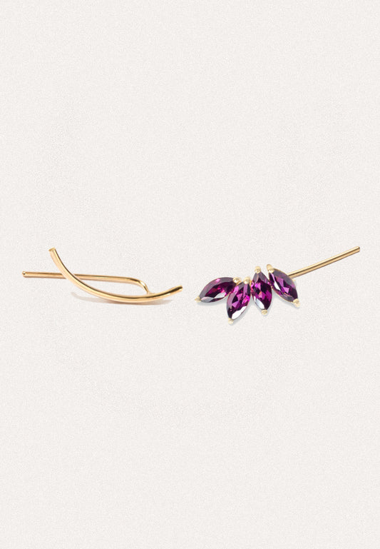 Unique Rubellite Earcuff made from recycled 18ct Gold by Adriana Chede Jewellery