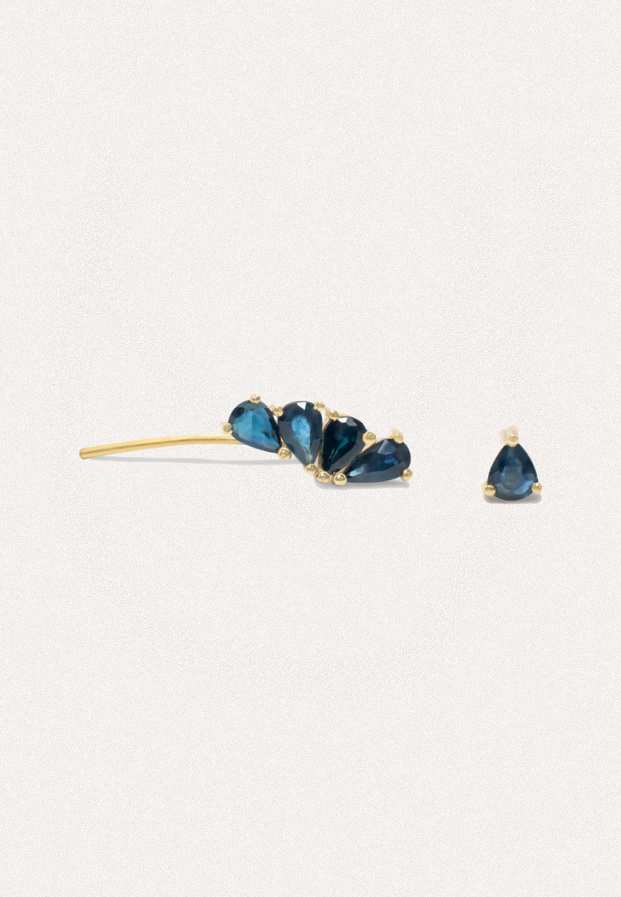 Sapphire Ear cuff Solid Gold Adriana Chede Jewellery