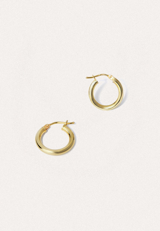 Hollow Yellow Gold Hoops - Adriana Chede Jewellery London