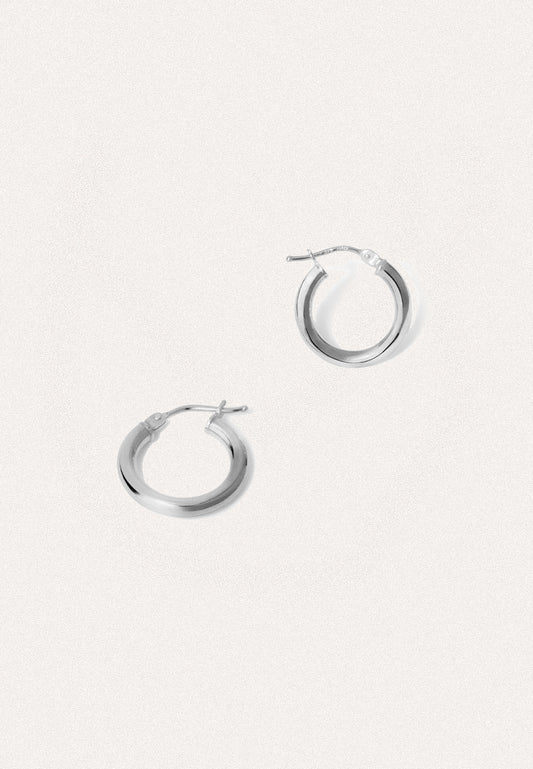9ct Whoop White Gold Creole Hoops - Adriana Chede Fine Jewellery London