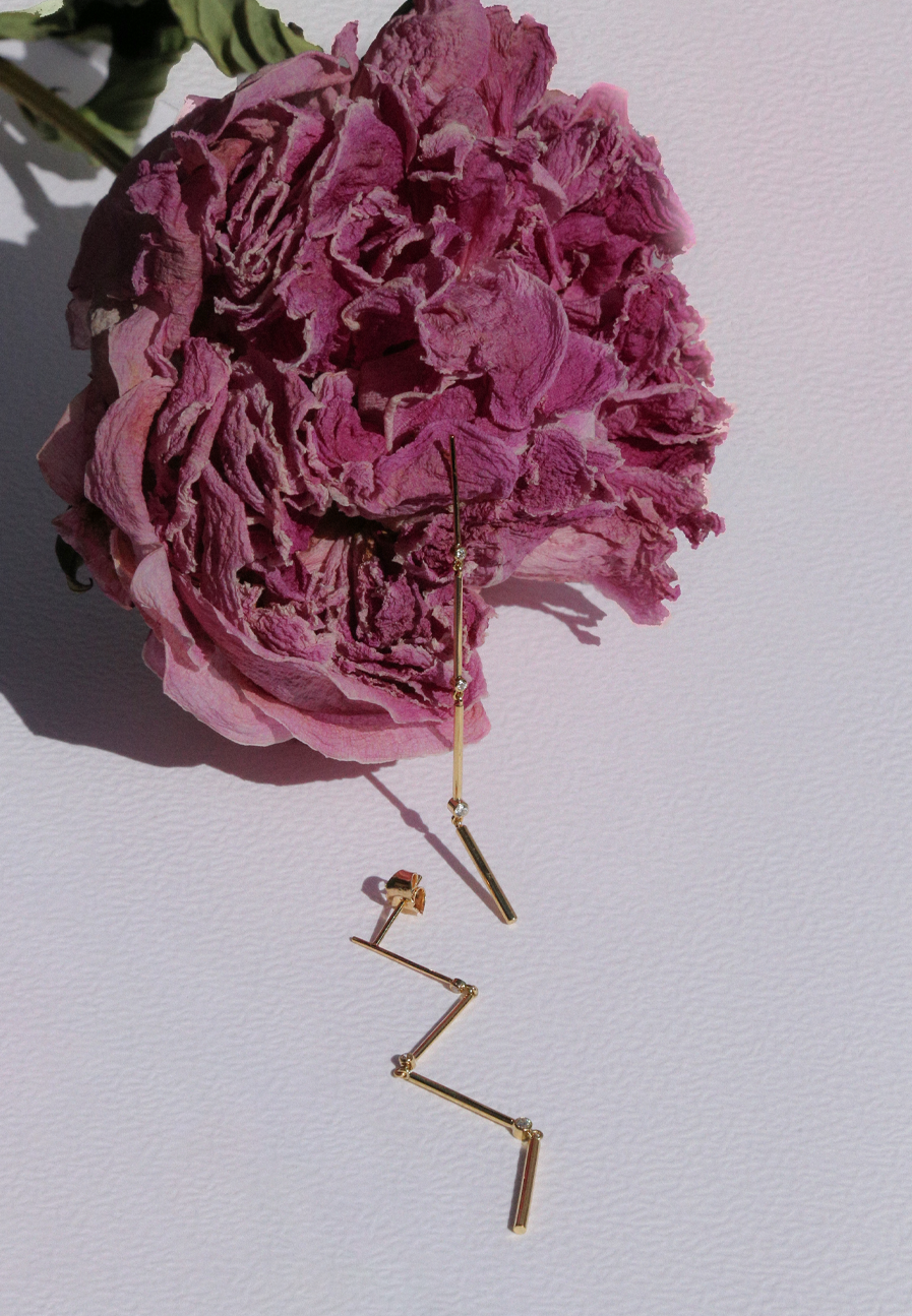 Voyage Dangling Earrings with Diamonds - Adriana Chede Jewellery London