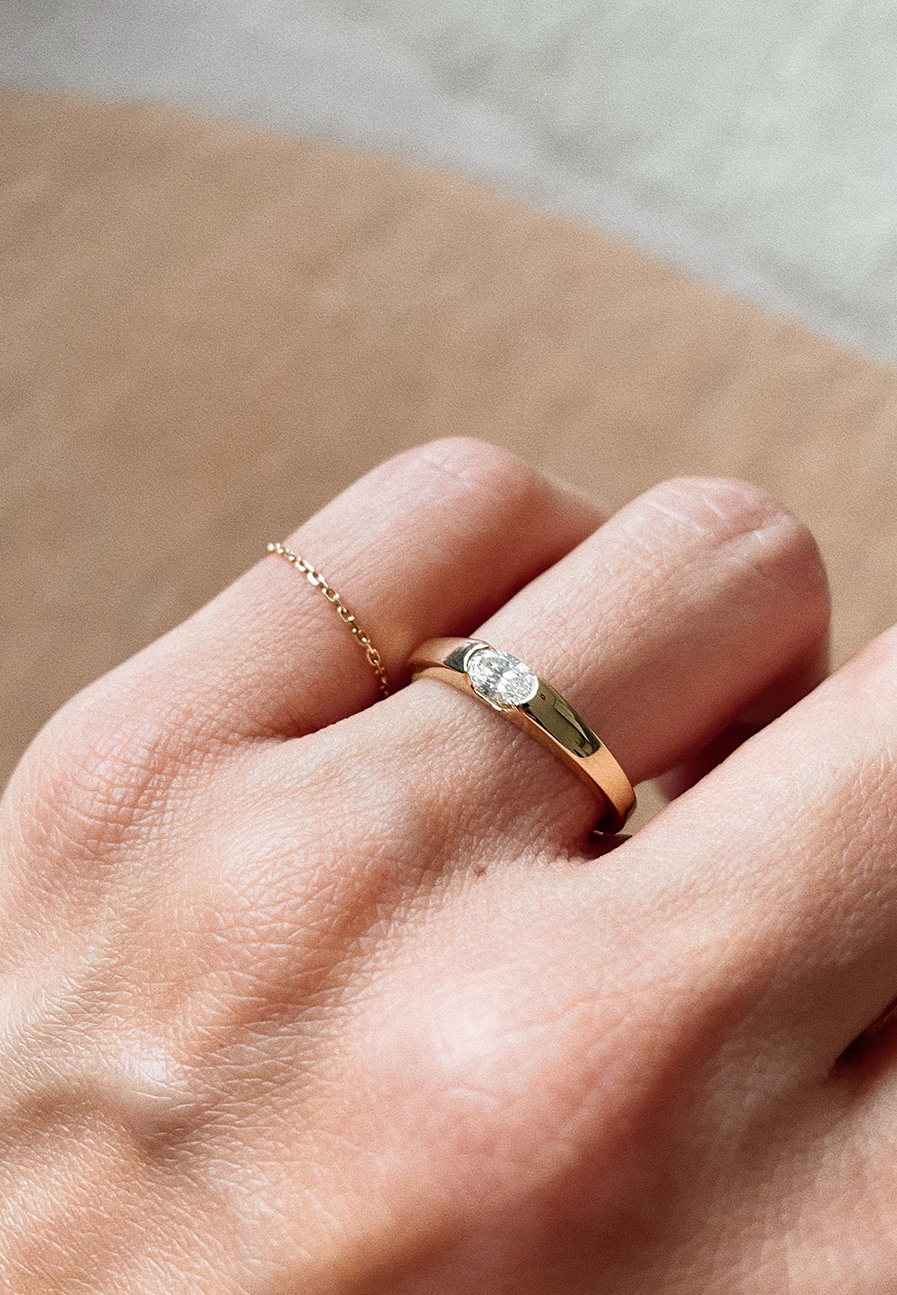 Unique Oval Diamond Band - Adriana Chede Jewellery